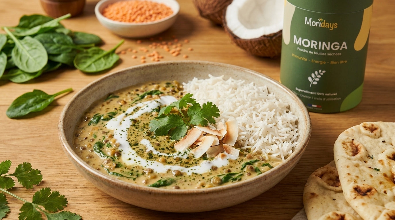 Curry de lentilles Lait de coco - moringa